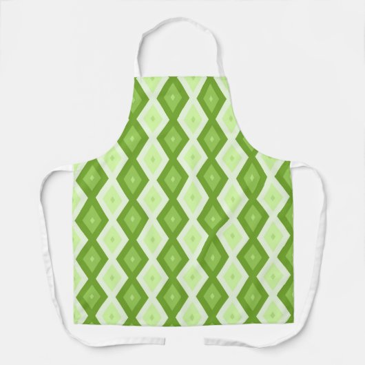 Chartreuse green diamond pattern エプロン (正面)