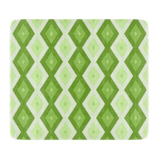 Chartreuse green diamond pattern カッティングボード (正面)