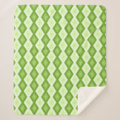 Chartreuse green diamond pattern シェルパブランケット (正面)