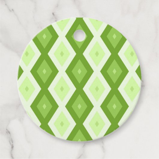 Chartreuse green diamond pattern フェイバータグ (正面)
