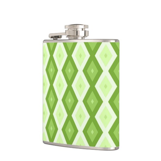 Chartreuse green diamond pattern フラスク (左)