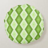 Chartreuse green diamond pattern ラウンドクッション (裏面)