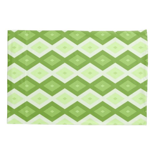Chartreuse green diamond pattern 枕カバー (裏面)