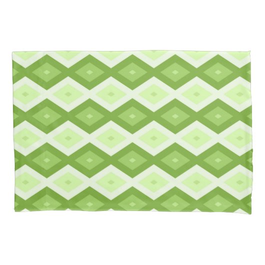 Chartreuse green diamond pattern 枕カバー (正面)