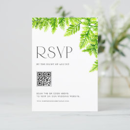Chartreuse Green FernのQR離れコード結婚を使用 出欠カード