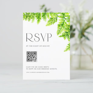 Chartreuse Green FernのQR離れコード結婚を使用 出欠カード