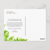 Chartreuse Green Phends 結婚's Thank You ポストカード (裏面)