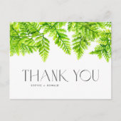 Chartreuse Green Phends 結婚's Thank You ポストカード (正面)