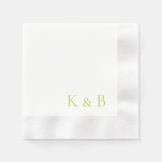Chartreuse Monogram White 結婚 Coined's 縁ありカクテルナプキン (正面)