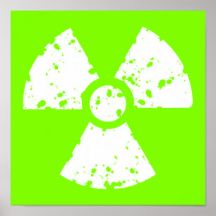 Chartreuse, Neon Green Radioactive Symbol ポスター