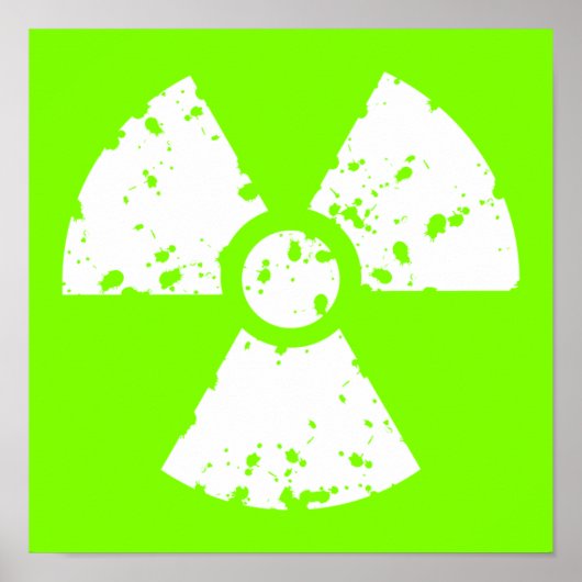 Chartreuse, Neon Green Radioactive Symbol ポスター (正面)