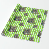 Chartreuse Striped Clover Shoes St. Patrick Day ラッピングペーパー (アンロールド)