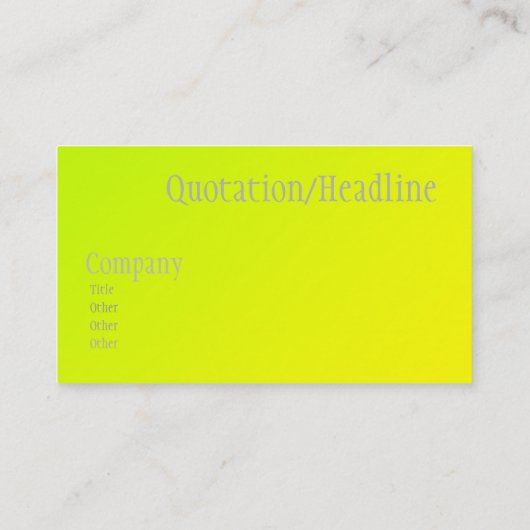 chartreuse yellow -はっきりした文字名刺 名刺 (裏面)