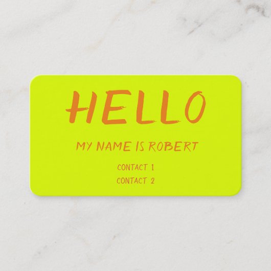 chartreuse yellow - Hello名刺 名刺 (正面)