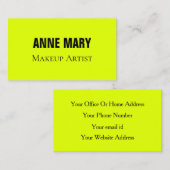 Chartreuse Yellow Neon Fluorescent Bright Colorful 名刺 (正面/裏面)