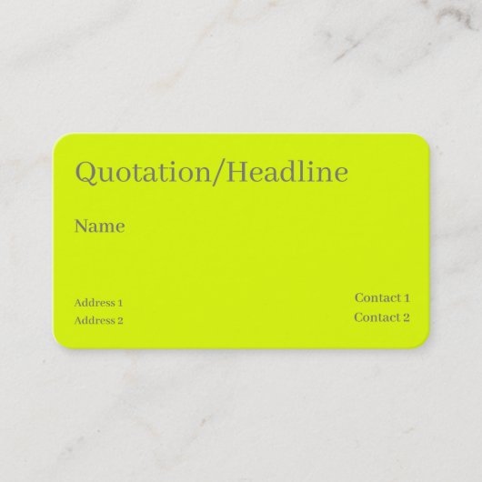 chartreuse yellow - QRコード – 名刺 (正面)