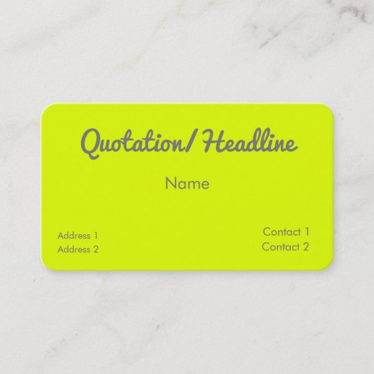 chartreuse yellow - QRコード –  名刺 (正面)