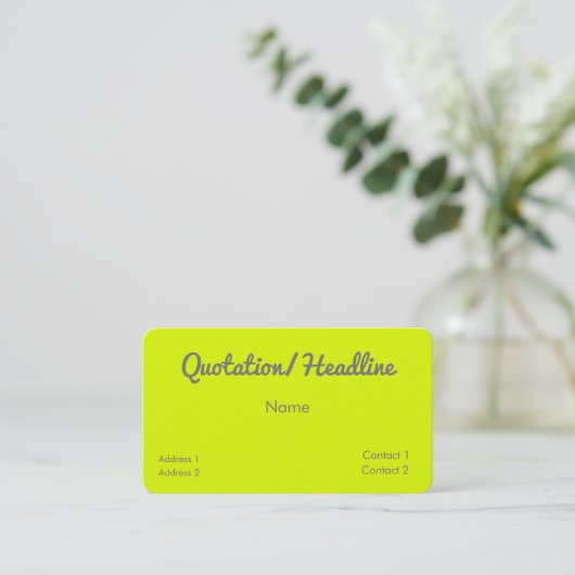 chartreuse yellow - QRコード –  名刺 (スタンド正面)