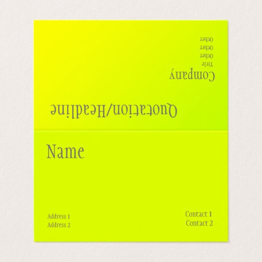 chartreuse yellow - QRコード – 折り畳み 名刺 (外部フラット)
