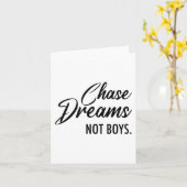 Chase Dreams Not Boys, Dreamchaser, Motivational W カード (黄色い花)