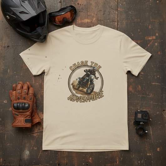 Chase The Adventure | Retro Dual-Sport Motorcycle Tシャツ