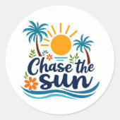 Chase the Sun Summer Sticker ラウンドシール (正面)