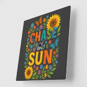 Chase the sun Wall Clock スクエア壁時計 (傾斜)