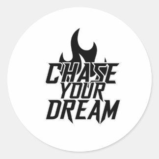 "CHASE YOUR DREAM" MOTIVATIONAL Graphic Design ラウンドシール