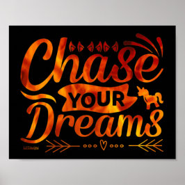 CHASE YOUR DREAMS motivational quote gift          ポスター