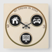 Chase Your Dreams Personal Wall Clock スクエア壁時計 (正面)