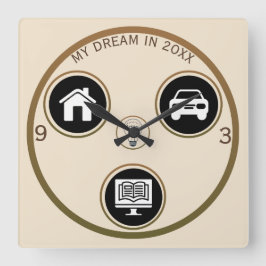Chase Your Dreams Personal Wall Clock スクエア壁時計