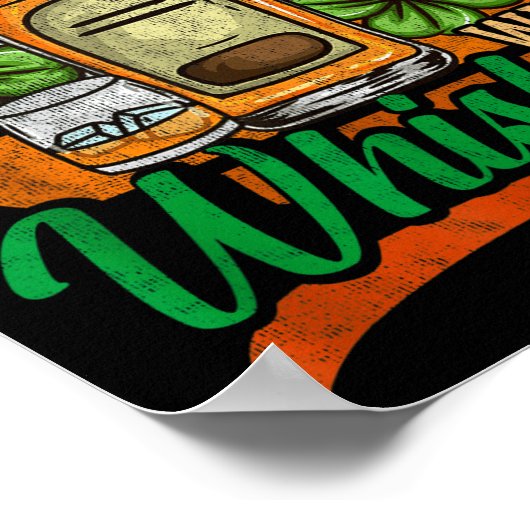 Chase Your Dreams With Whiskey I Funny St. Patrick ポスター (角)