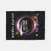 Chaser 太陽の Eclipse 2024おもしろいがライフタイムで2回 フリースブランケット (正面(横))