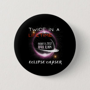 Chaser 太陽の Eclipse 2024おもしろいがライフタイムで2回 缶バッジ