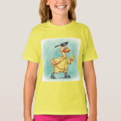 Chasing Breakfast, Duck on Roller Skates by Natas Tシャツ (正面)
