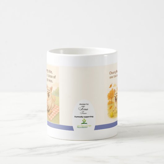 Chasing Happiness Dog Lover Mug by Tina Tran コーヒーマグカップ (中央)