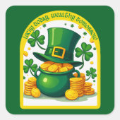 Chasing Luck Catching Cash - Autocolante スクエアシール (正面)