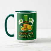 Chasing Luck Catching Cash St Patrick’s - caneca マグカップ (左)