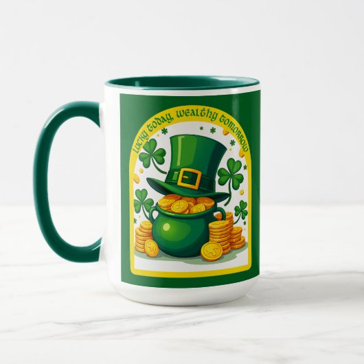 Chasing Luck Catching Cash St Patrick’s - caneca マグカップ (左)