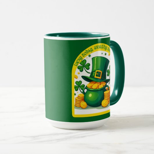 Chasing Luck Catching Cash St Patrick’s - caneca マグカップ (正面右)