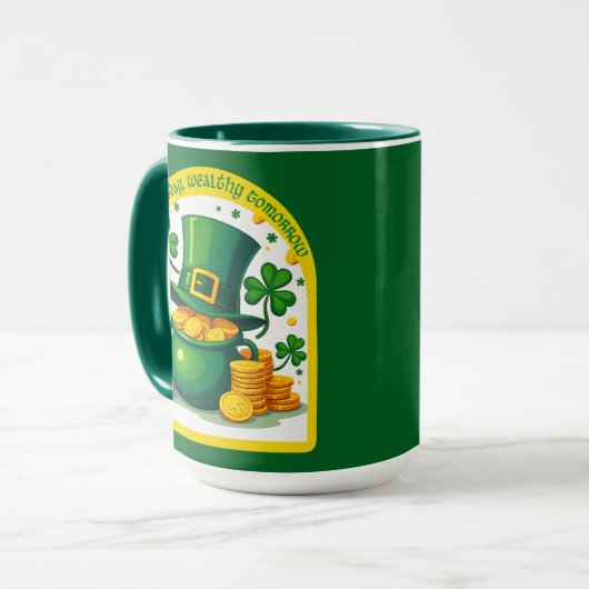 Chasing Luck Catching Cash St Patrick’s - caneca マグカップ (正面左)
