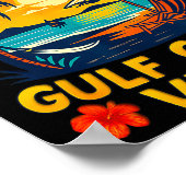 Chasing Sunsets Gulf Coast Vibes Retro Beach ポスター (角)