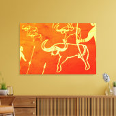 chasse taureau peinture rupestre キャンバスプリント (インサイチュ (リビング))