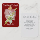 Chaste Heart Holy Card - Set of 10 ノートカード (正面/裏面)