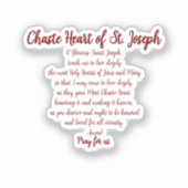 Chaste Heart Prayer Vinyl Sticker シール (正面)