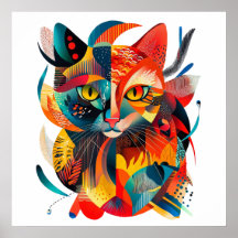 Chat abstrait coloré 🐱🎨