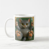 Chat allongé sur le dos コーヒーマグカップ (左)