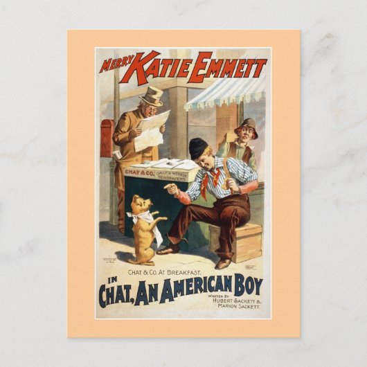 Chat, an American Boy Theater Poster. ポストカード (正面)