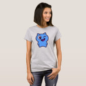 Chat bleu cartoon minimaliste rigolo. tシャツ (正面フル)