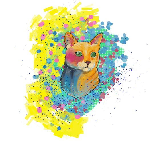 chat coloré フリースブランケット